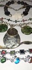 Vtg Jewelry Lot Of 4 Bracelets 2 Necklace Abalone Beach Natural Sea Wearable 925