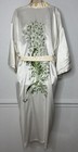 Eastern Collection Vintage Japanese Embroidered Peacock Belted Kimono Robe Os