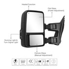 Switchback Tow Mirrors For 99-16 F250-f550 Super Duty Lens Black