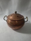 Vintage Copper Potpourri Pot With Lid Brass Handles Bowl Container