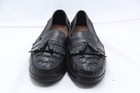 Bass Tassel Loafers Shoes Mens Size 9 M Black Leather Kiltie Woven Toe Dress