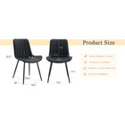 Extended Seat Cushion Pu Black Dining Chair Set - Four Pieces ergonomic Design