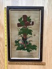 Antique Paper Punch Sampler Vertical Victorian Pictorial Floral Christian Cross