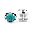 925 Sterling Silver Natural Turquoise Gemstone Jewelry Handmade Cuff Links
