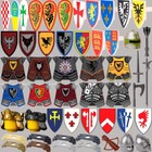 Medieval Military Army Soldier Shield Helmet For Lego Building Blocks Brick Toy