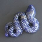 Carved Gemstone Crystal Blue Sodalite Snake Figurine Animal Statue Decor 2  