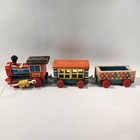 Fisher Price 1963 Huffy Puffy Wooden Train Set Vintage  Pull-along Toy Eye Move