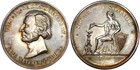 Usa Medal 1867 Silver 50 56g Jesse Ketchum Charles Barber 48mm    Unc Details 