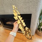 Vintage Florentine Candle 20  Wall Sconce Italy Gold Gilt Ivy Leaves Hand Made