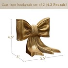 Gold Bow Metal Bookends Set Of 2 Heavy Duty Cast Iron Book Ends For Heavy Boo   