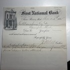 1885 Letterhead First National Bank Three Rivers Michigan Blood President