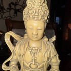 Vintage Tibetan Buddhist Meditation Statue Resin Sculptures 10 5  Tall See Pics