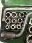 Vintage 1930s Diro indestro 1 2 Drive Socket Set 33 Pc With Green Metal Toolbox
