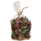 Holiday Bowl Filler - Unscented Pinecones  Jingle Bells  Leaves  Wood Stars