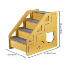Pet Dog Stairs Wooden Nonslip Steps Ramp With 4-step Design For High Bed Tan