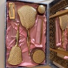 Vintage Gold Tone 10 Piece Vanity Dresser Set In Original Box Must See  