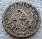 1849 Seated Liberty Silver Quarter Early Rare Key Date P Mint Full Liberty Vf