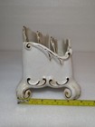 Antique Ceramic Porcelain Mail Letter Holder Organizer Gold Paint Numbered 4 451