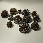 Lot Of Antique Metal Steel Point Shank Buttons N725