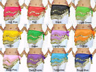 Women Chiffon Belly Dance Hip Scarf Wrap Belt Skirt Gold silver Coins Costume Us
