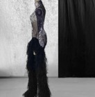 Party Costume  Hot Stamping  See Through  Tight Fitting  Sexy Long Sleeved Dress