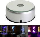 4  Led Rotating Light Color Changing Glass Crystal Display Base Stand Decoration