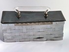Vintage 50 s Dorset Rex Woven Metal   Lucite Handbag