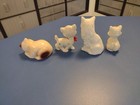 Vintage Kitten Porcelain Cat Figurines Lot Of 4 Rare Art Painted Figure Cute 