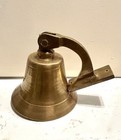 Solid Brass Ship Bell Nautical Maritime Wall Mount W Bracket  clapper Vintage 6   