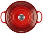 New Le Creuset Enameled Cast Iron Signature Round Dutch Oven  7 25 Qt  Cerise