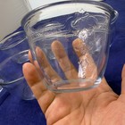 6 Vintage Fire-king Philbe Sapphire Blue Glass Custard Cup Art Deco Scroll 40   s