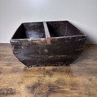 Antique Primitive Chinese Wood Iron Rice Grain Harvest Basket Bucket