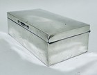 Antique Solid Sterling Silver Cigarette Or Cigar Box Wood Lined 1919