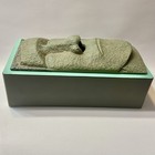Tiki Easter Island Moai Tissue Box Cover Faux Stone Green Face Dispenser Holder