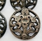 6 Antique 1901 Victorian Art Nouveau Solid Sterling Silver Buttons Signed 