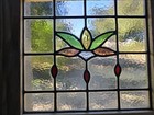 Antique English Stained Glass Window Pair