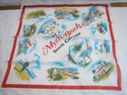 Vintage Travel Silk Scarf Souvenir Lot Textile Handkerchief Us Europe France