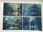 Rainy City Moody Blue Paper Sheets Junk Journal Collage Scrapbooking