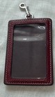 Coach Crossgrain Leather Lanyard Badge Id Holder Card Holder Burgundy Wallet