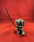 Rare Vintage Hudson Pewter By Walli Ortman Boy W cowboy Hat   Pole Resting 038