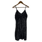 Little Black Sequin Dress Strappy Mark John Gopal Silk Medium Vintage