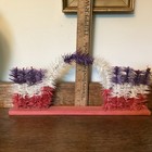 Vhtf German Style Vintage Patriotic Arched Twins Feather Trees Fence