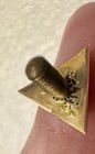 Antique 1917 14k Gold Knights Of Pythias Lapel Pin Enamel Triangle Fcb Screwback