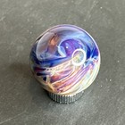 Contemporary Handmade Art Glass Marble 1 02  Dreamy Amber Purple Swirl Mib Boro