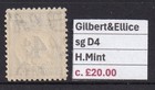Gilbert   Ellice Gv1 1940 Postage Due 4d Blue Sg D4 H mint