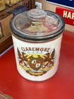 Early 1900 s  claremore Cigars  Large Glass Counter Top Jar  Nice Cond  Rare