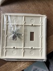 Vintage Sierra Electric Ivory Ribbed Bakelite 2 Gang Switch Cover W  Screws Nos