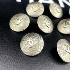 10 Chanel Buttons Cc Logo Round Silver Metal 18mm Vintage