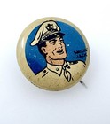 1940s Kellogg s Pep Pinback The Adventures Of Smilin  Jack Comic Cereal Premium