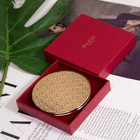 Gucci Cosmetic Beauty Makeup Compact Mirror In Gold Pattern With New Box